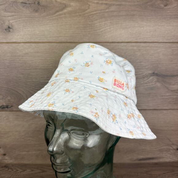 Billabong Bucket List Bucket Hat Women's White Floral Print One Size Sun Hat - Picture 7 of 11
